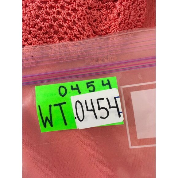 J A C Womens Top Size XS Knit Coral 3/4 Sleeve Top With Crochet Neckline - Picture 14 of 14